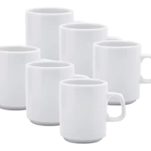 Juego 6 Jarros Mugg Americano 300 cc Porcelana Verbano