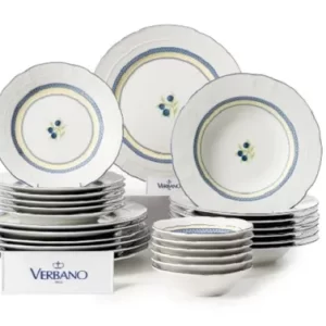 Set 6 Platos Playos+6 Hondos +6 Postre Porcelana Verbano Vanna