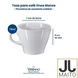 6 Tazas desayuno+ 6 Tazas Cafe Sin Plato Monza Verbano